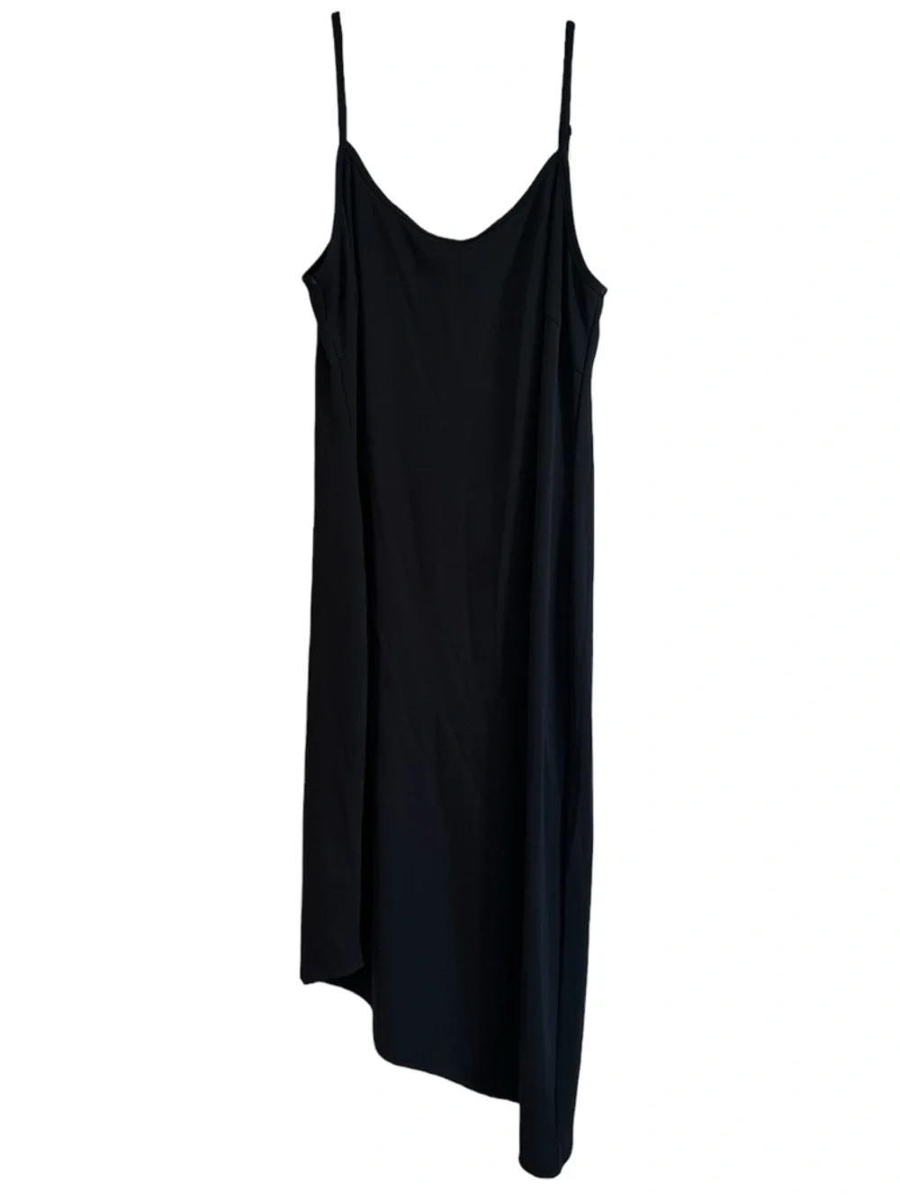 Venezia Black Asymmetrical Slip Dress 14/16